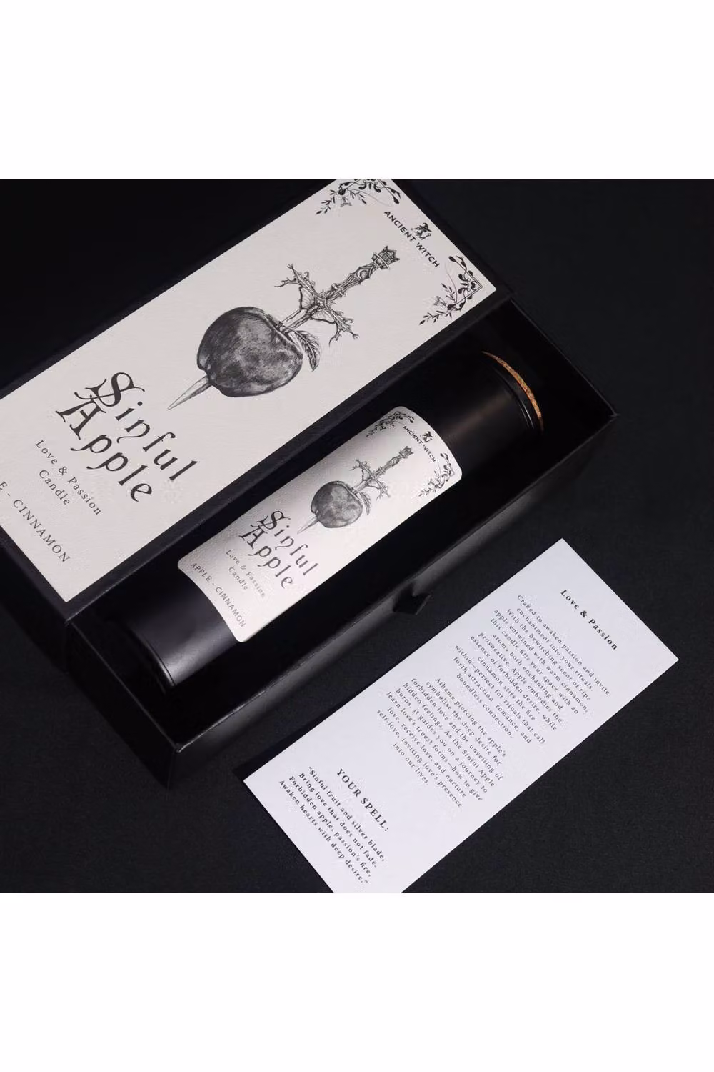 KDMD Ancient Witch Ritual Pillar Candle in Black with Sinful Apple Scent – 3