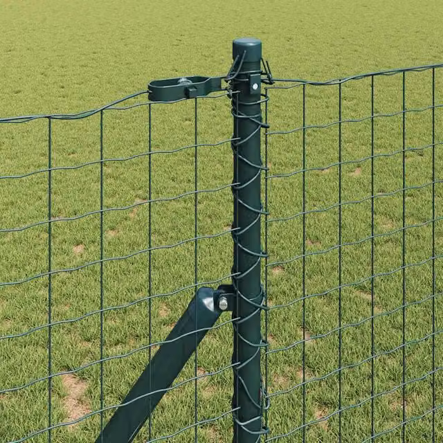 Berkfield Home Green Galvanised Steel Fence Posts, 52 Pieces, Diameter: 3.2 cm, Height: 190 cm