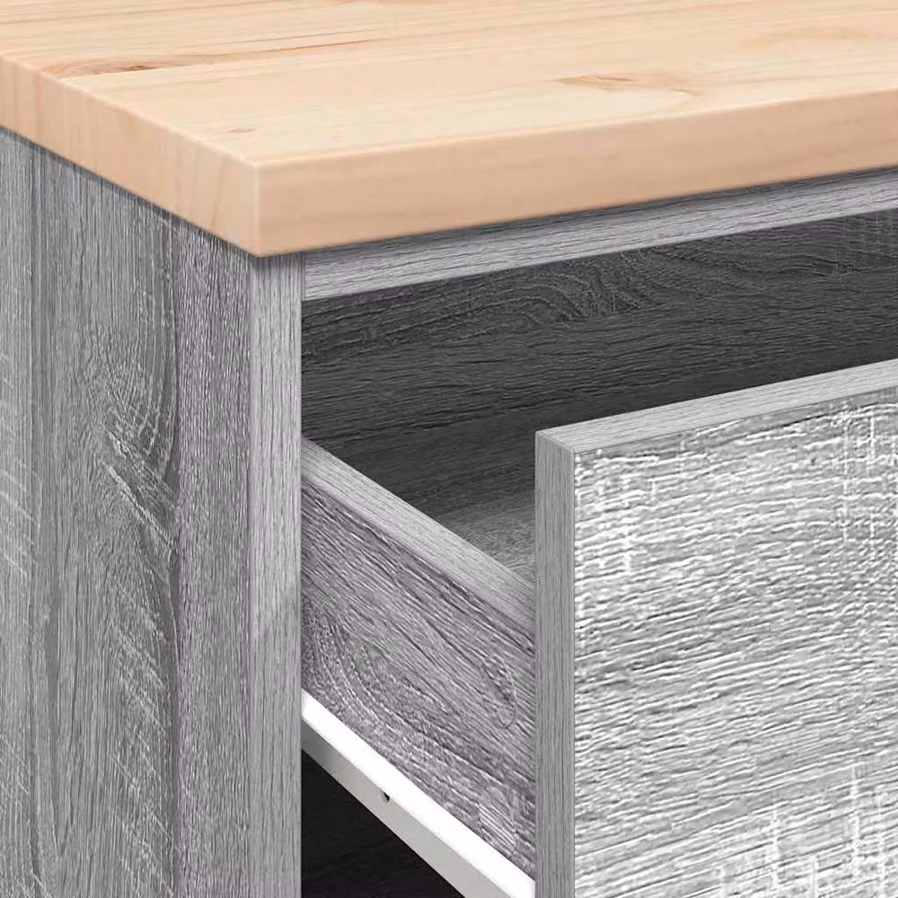 Berkfield Home Durable Garage Storage Cabinet in Grey Sonoma, Solid Wood Pine, W/D/H: 60 x 51 x 85 cm – 3