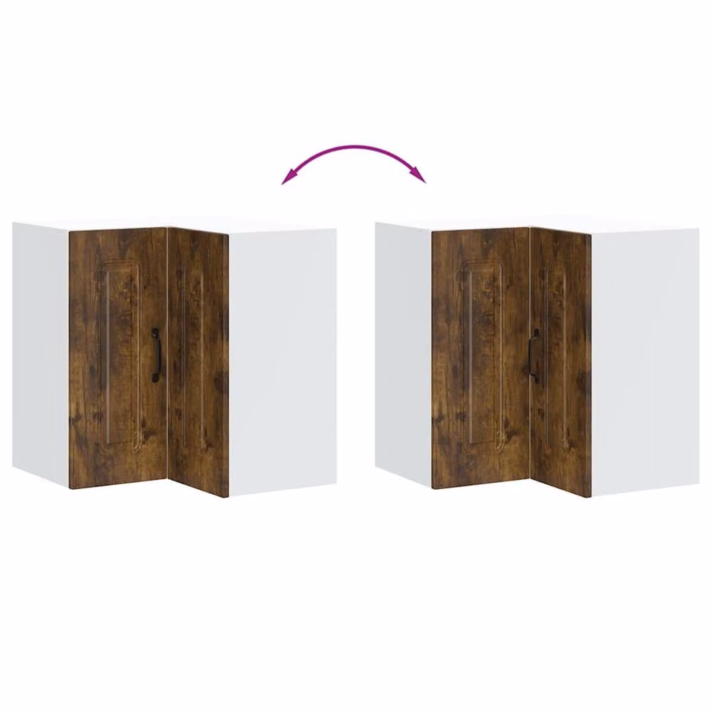 Berkfield Home Kalmar Kitchen Wall Corner Cabinet in Smoked Oak Brown, W/D/H: 60.0 x 57.0 x 57.0 cm – 5