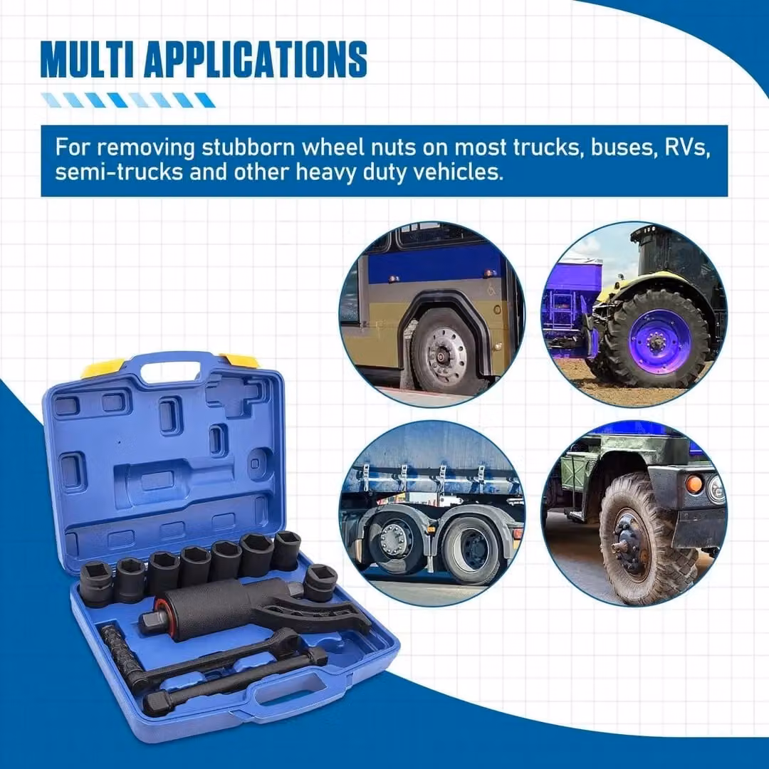 Hinsinc Torque Multiplier HGV Wheel Nut Remover Heavy Duty 1 Inch Wrench in Blue – 8