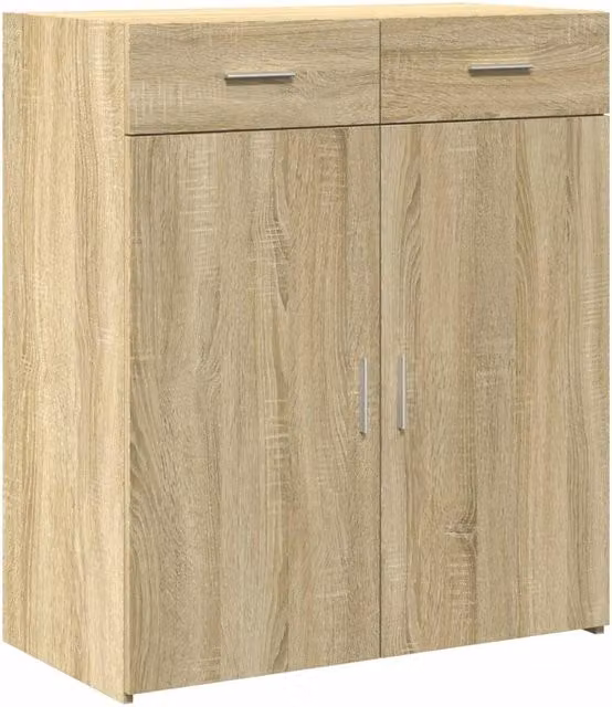 Berkfield Home Sonoma Oak Sideboard in Brown, W/D/H: 80 x 42.5 x 93 cm