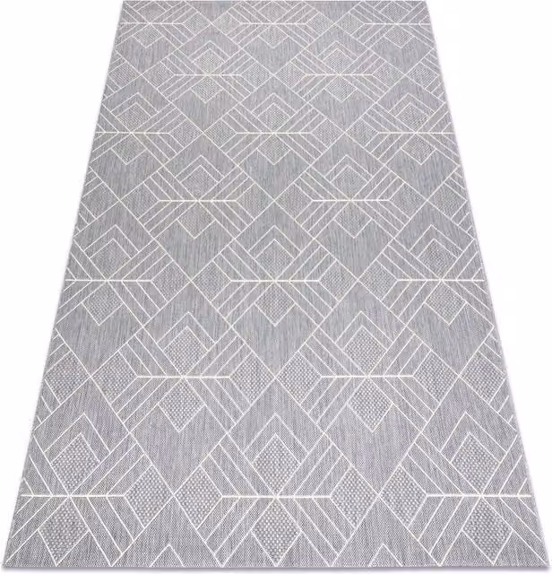 RugsX Grey Flat Weave Polypropylene Rectangular Rug, W: 160 cm, D: 230 cm
