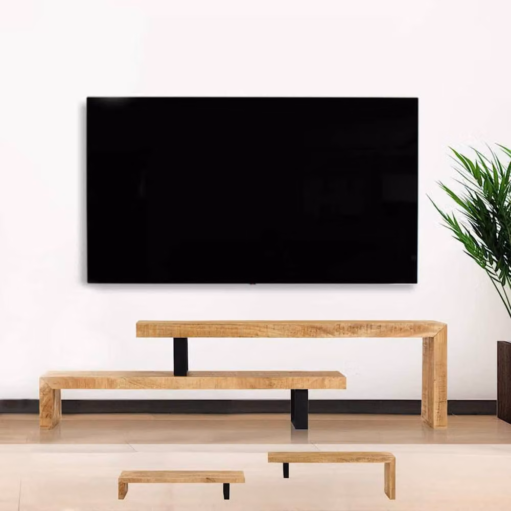 Berkfield Home Solid Mango Wood TV Stand in Brown – 3