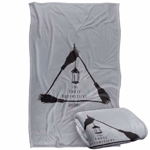 LOGOVISION Harry Potter The Three Broomsticks Super Soft Silky Touch Fleece Throw Blanket, Multicolour, W: 91.44 cm x L: 147 cm – 1