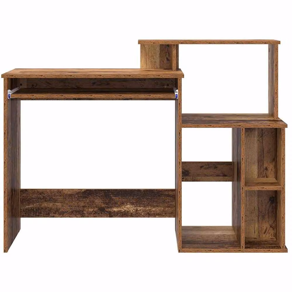 Berkfield Home Writing Desk in Old Wood Brown, W/D/H: 120.5 x 44 x 88.5 cm – 5