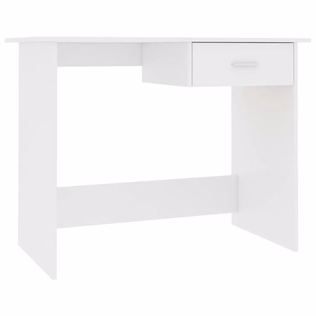 Berkfield Home Modern White Computer Desk in Engineered Wood W/D/H: 100 x 50 x 76 cm – 2