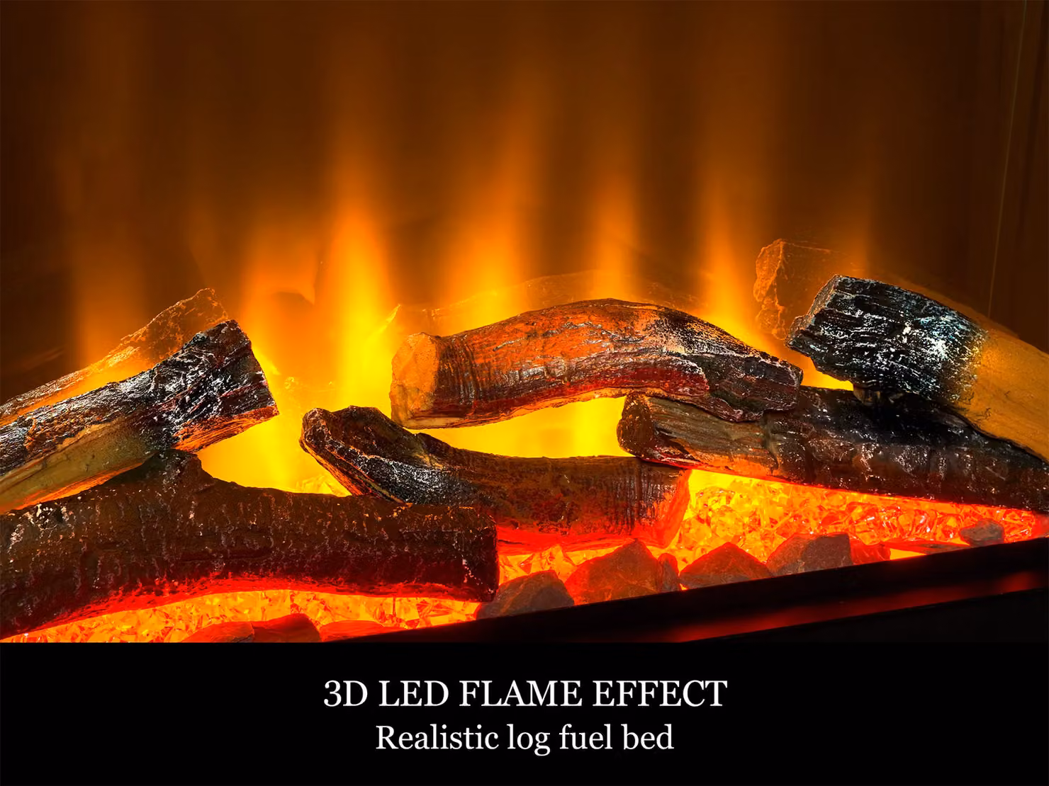 Acantha Aspire 50 SQ Black Fully Inset Media Wall Electric Fire – 3