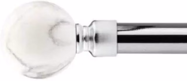 New Edge Blinds Metal Extendable Eyelet Curtain Pole Set in Silver, Width: 160 cm