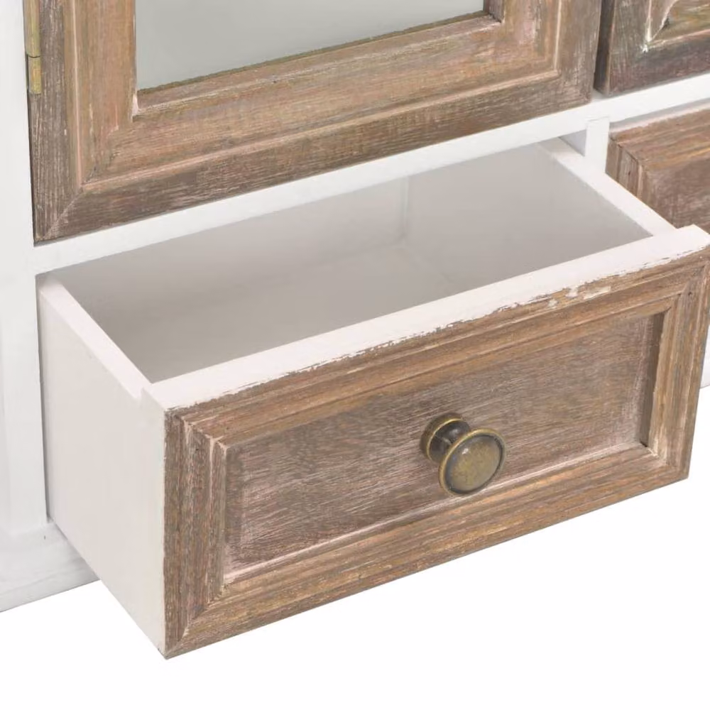 Berkfield Home Classic Wall Mounted Kitchen Cabinet in White with Glass Doors, W/D/H: 49 x 22 x 59 cm – 2