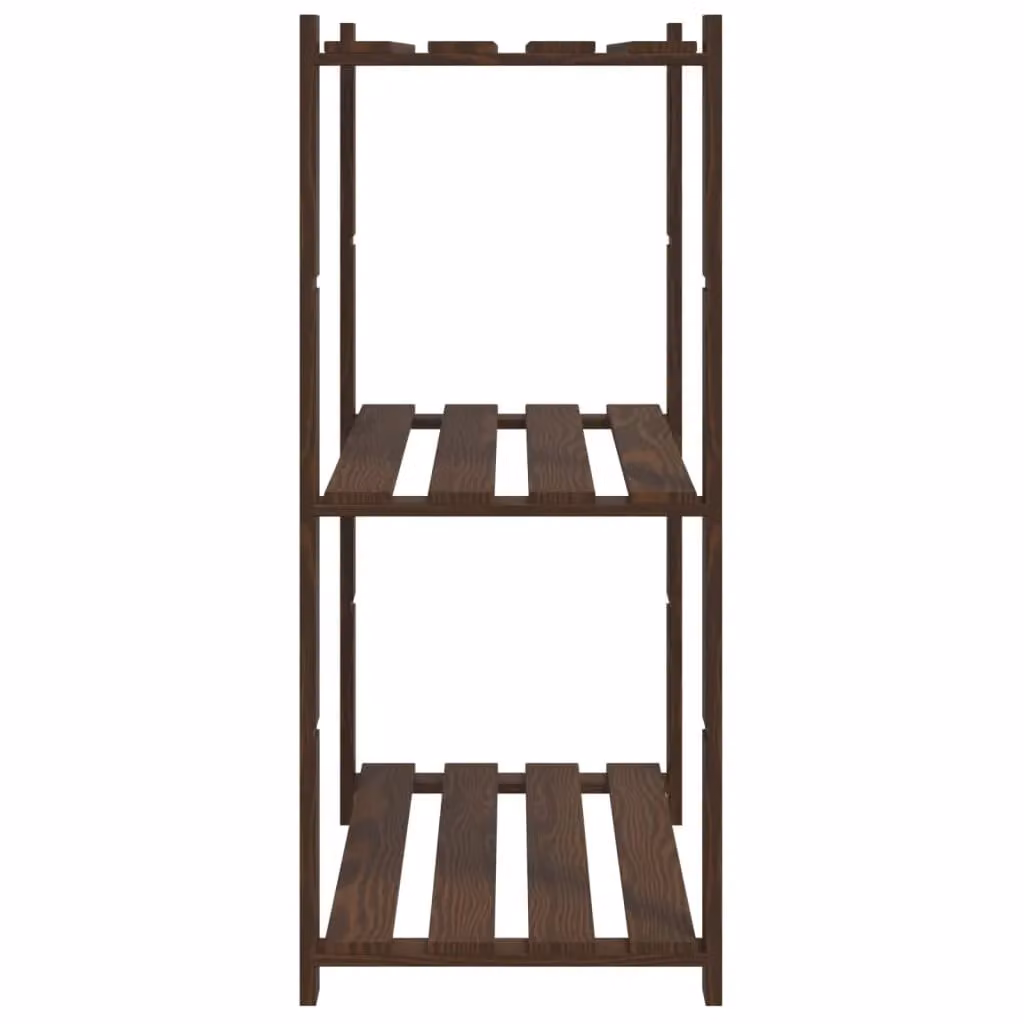 Berkfield Home 3-Tier Rustic Brown Solid Wood Pine Storage Rack, W/D/H: 80 x 38 x 90 cm – 3