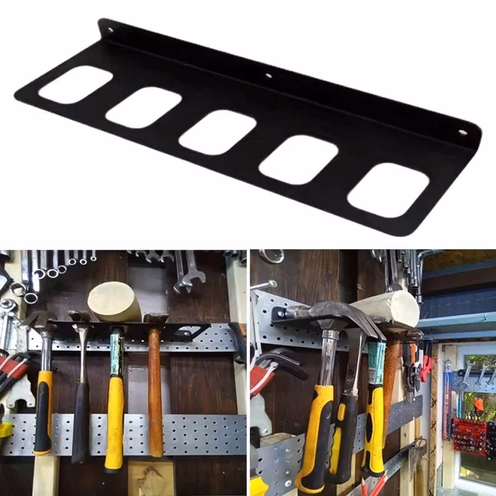 NESTLUNE Wall Mounted Heavy Duty Hammer Frame Tool Frame in Black W: 52 cm, H: 1000 cm – 4