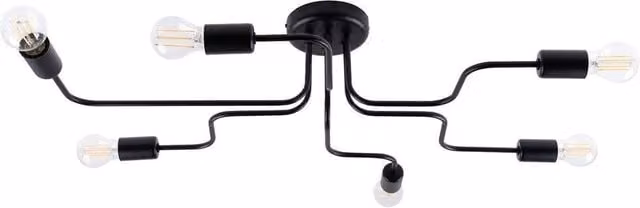 Sollux Lighting Industrial Ceiling Lamp in Black with 6 Lights, W/D/H: 80 x 15.5 x 64 cm – 1