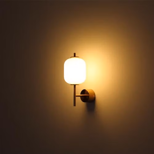 Globo Lighting Modern LED Wall Lamp in Brass and White Glass – 6
