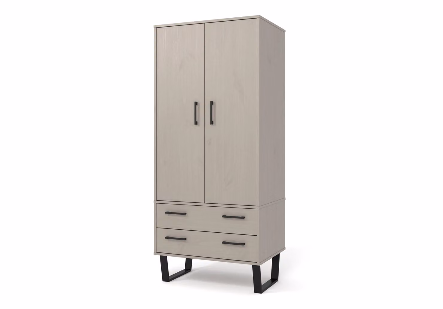Core Products Texas 2 Door 2 Drawer Wardrobe in Brown Pine, H176 x W76.5 x D53 cm – 2