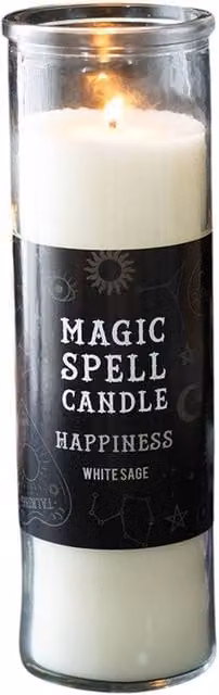 Something Different Magic Spell Happiness White Sage Tube Candle in White Glass