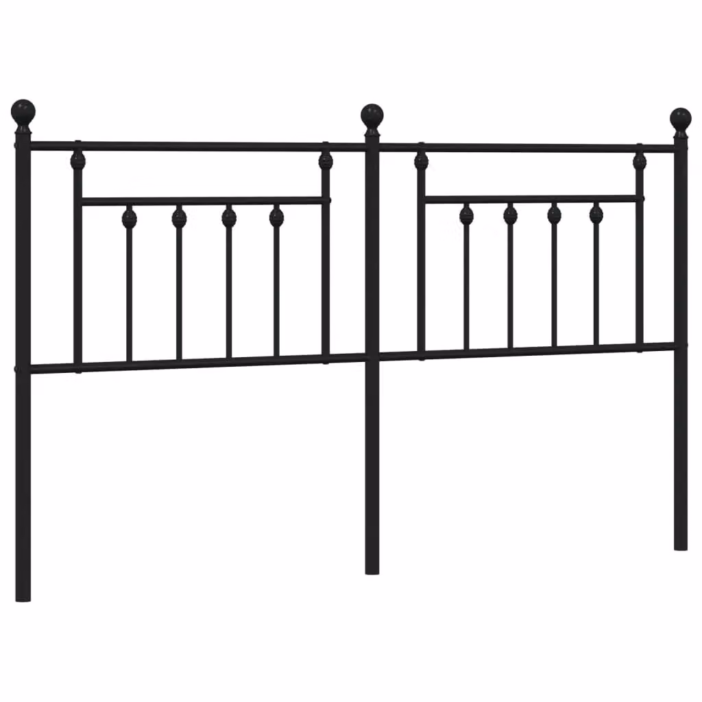 Berkfield Home Classic Metal Headboard in Black, Width: 180 cm – 2