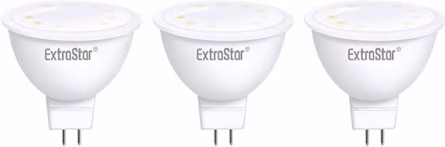 ExtraStar 6W LED MR16 Light Bulb, 6500K Cool White, Pack of 3