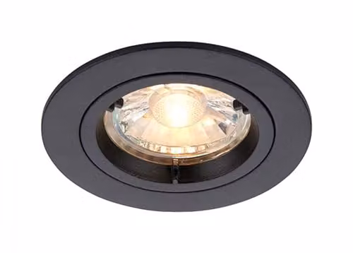 Netlighting Round Recessed Dimmable Downlight in Black with GU10 Base, IP20