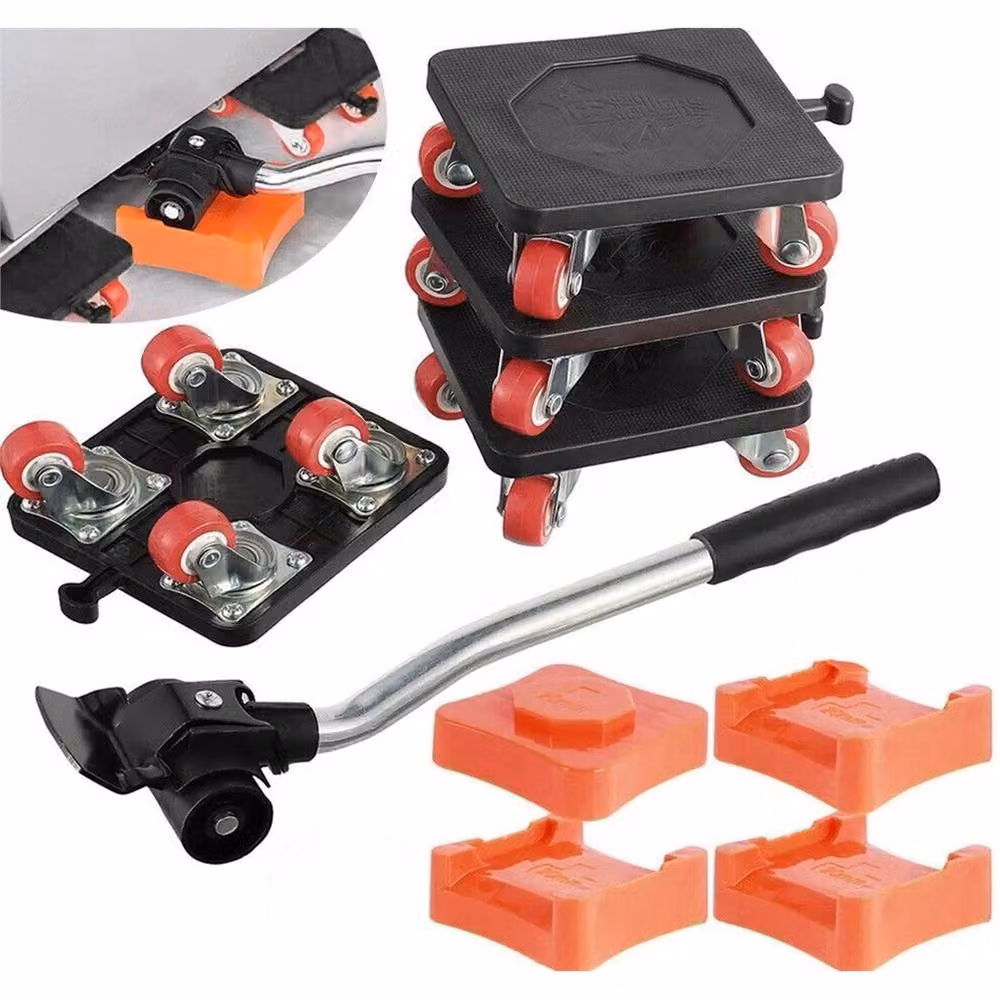 KORVIXA Furniture Moving Wheels Set with 880lb Lifter and Mover Tool Kit, Orange – 3