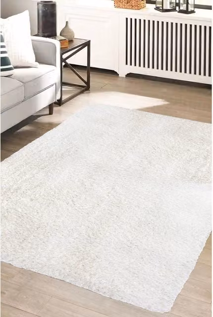 Melrose Interiors Super Soft Cosy Area Rug, White, W: 160 cm, L: 230 cm