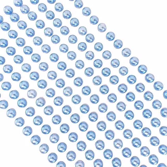 Syntego 500 Blue Round Flat Backed Pearls AB Blue