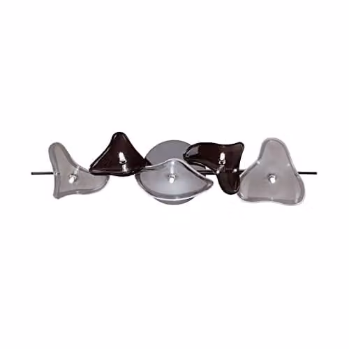 Netlighting Inspired Mantra Otto 5 Light G4 Bar Ceiling and Wall Lamp in Chrome and Black Glass – 1
