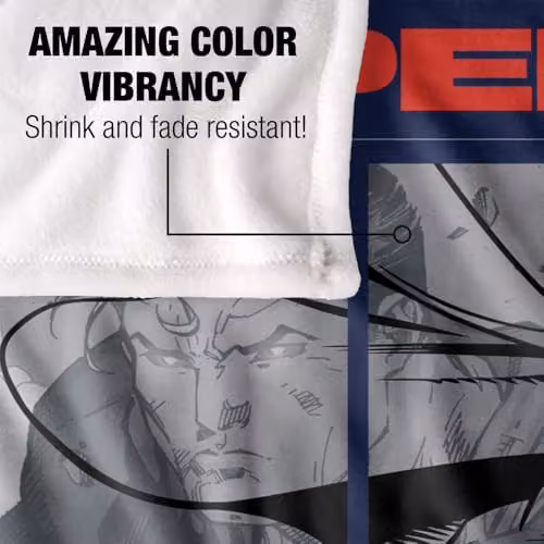 Warner Bros. Superman Man of Steel Comic Silky Touch Super Soft Fleece Throw Blanket, Multicolour, W: 152 cm, D: 127 cm – 3