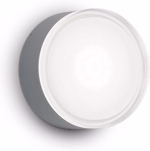Ideal Lux Urano Round Flush Ceiling Light in Anthracite, Diameter: 16 cm
