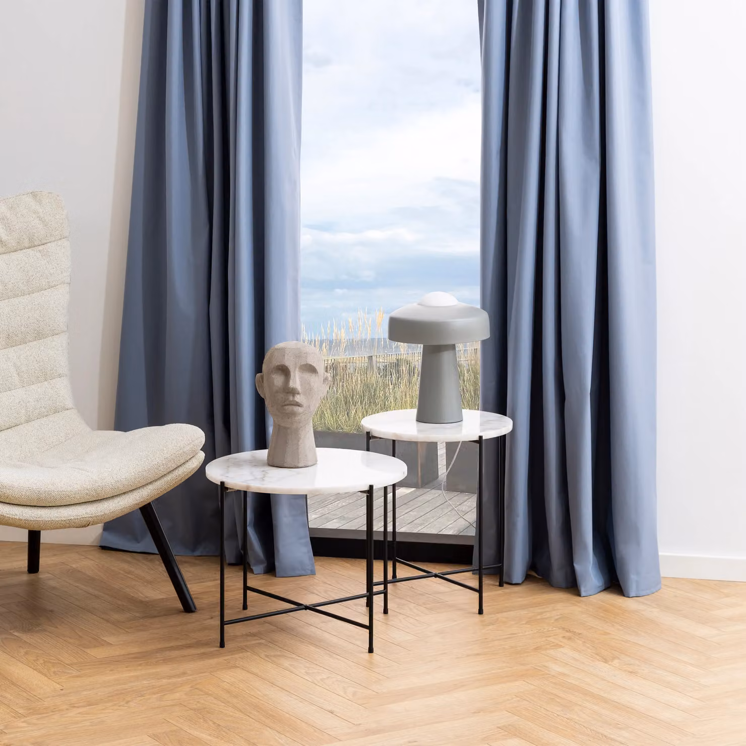 Furniture To Go Avila Side Table with White Marble Top, W/D: 42 x 45 cm – 3
