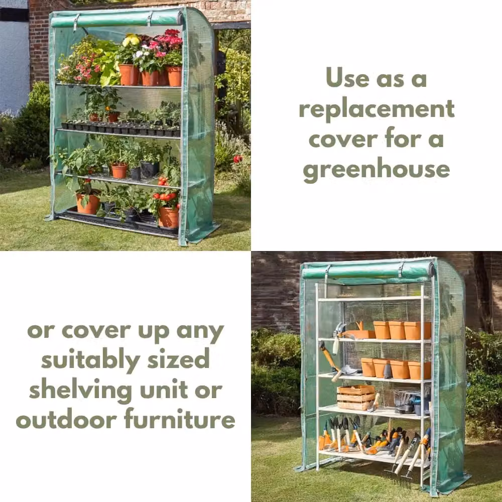 Marco Paul Heavy Duty Reinforced PE Greenhouse Cover Replacement in Green, W/D/H: 170 x 120 x 50 cm – 6