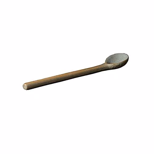 JINGYAN Polished Ceramic Retro Long Handle Teaspoons, 2 Pack, Small