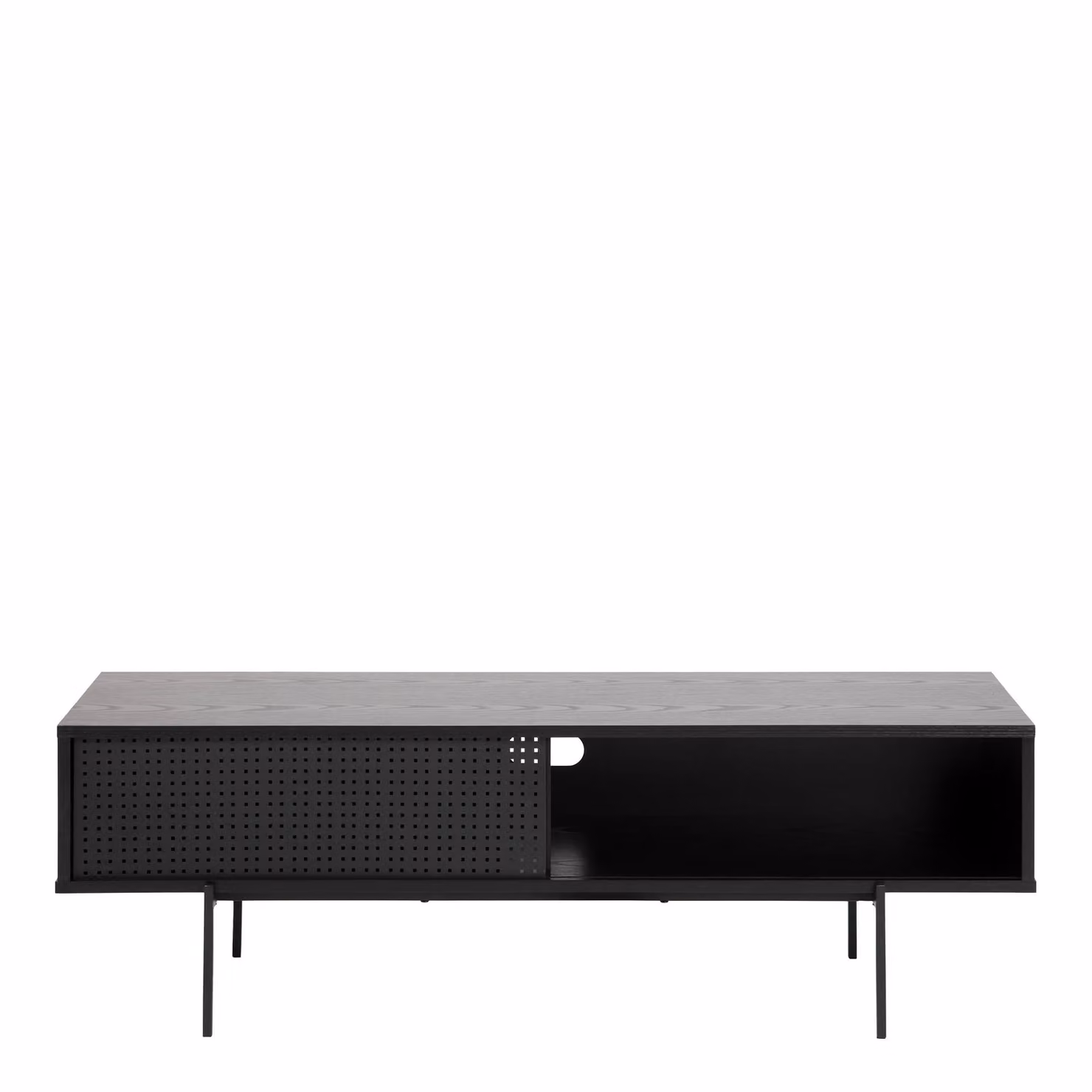 Furniture To Go Angus Modern TV Unit with 1 Sliding Door in Matt Black and Ash – 2