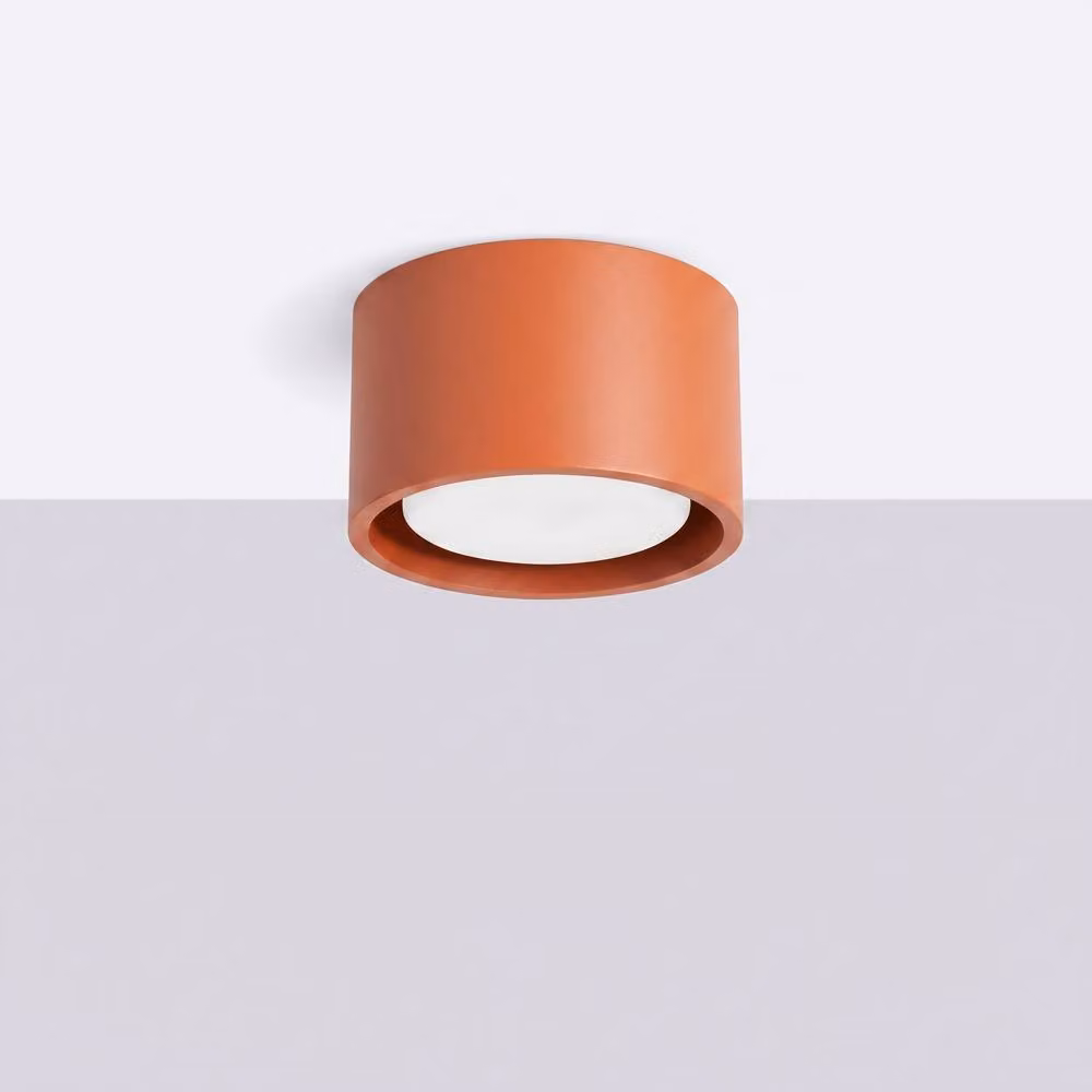 Sollux Lighting minimalist round ceramic ceiling lamp in Terracotta, W/D/H: 6 x 10 x 10 cm – 2