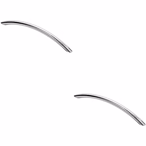 Loops 2 Pack Curved Bow Cabinet Pull Handles in Chrome, 190 x 10 mm with 160 mm Fixing Centres