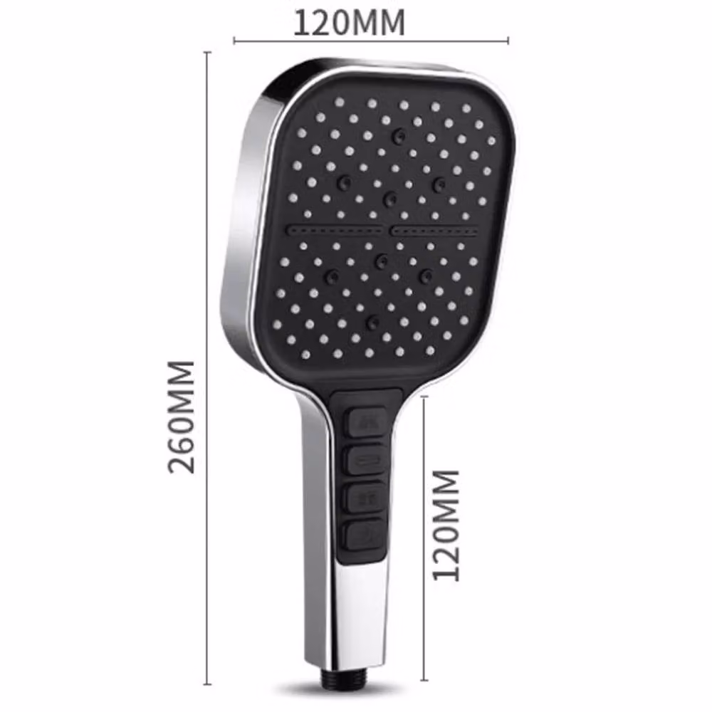 VOGREX Large High Pressure Handheld Shower Head with 7 Modes and 2M Universal Hose in Silver and Chrome – 2