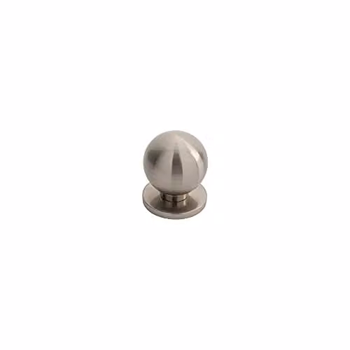 Loops 4 Pack Small Solid Ball Cupboard Door Knob, Brushed Silver, Diameter: 25 mm – 2