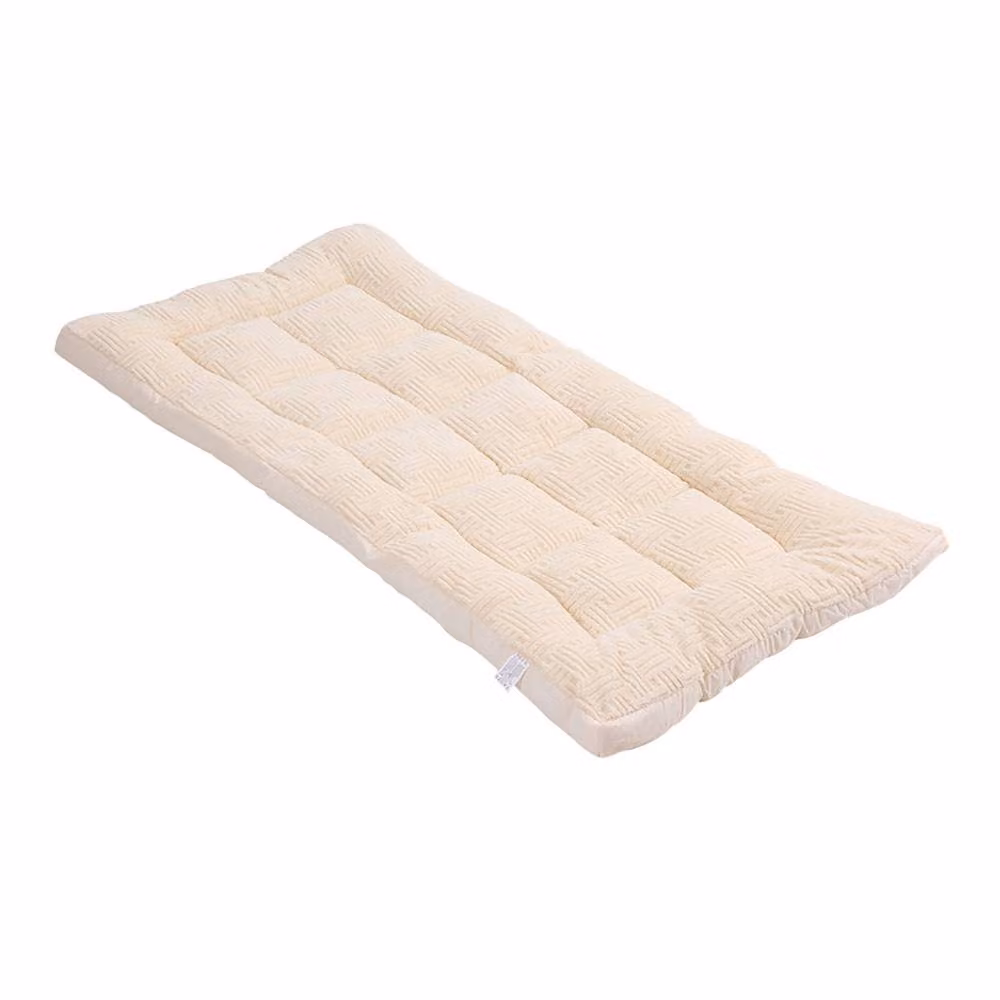 Living and Home Soft Quilted Hollow Fibre Mattress Topper with Elastic Straps, Beige, W/D: 200 x 200 cm – 2