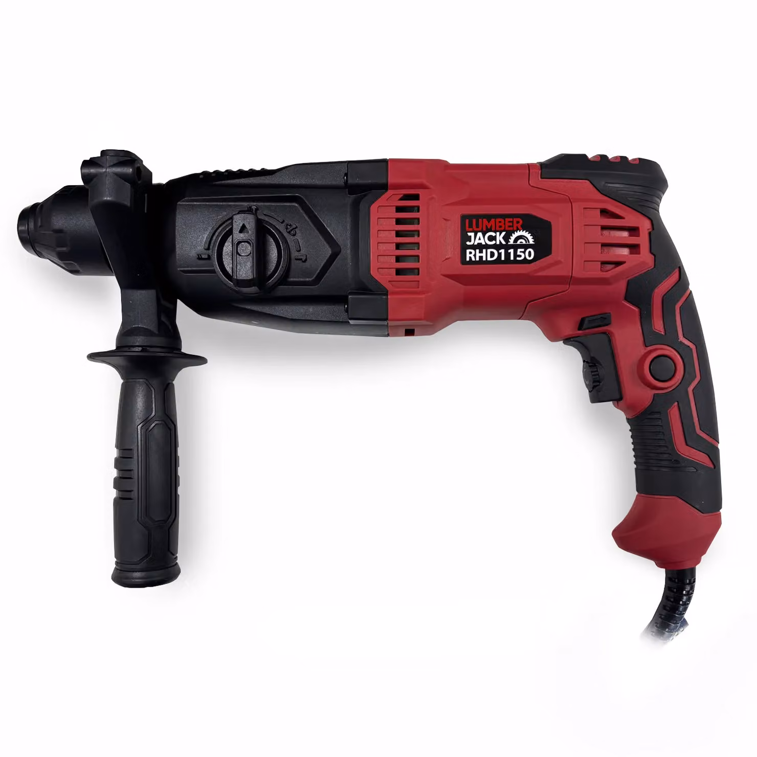 Lumberjack 1050W SDS Rotary Hammer Drill with Drill Bits and Chisel in Red – 2