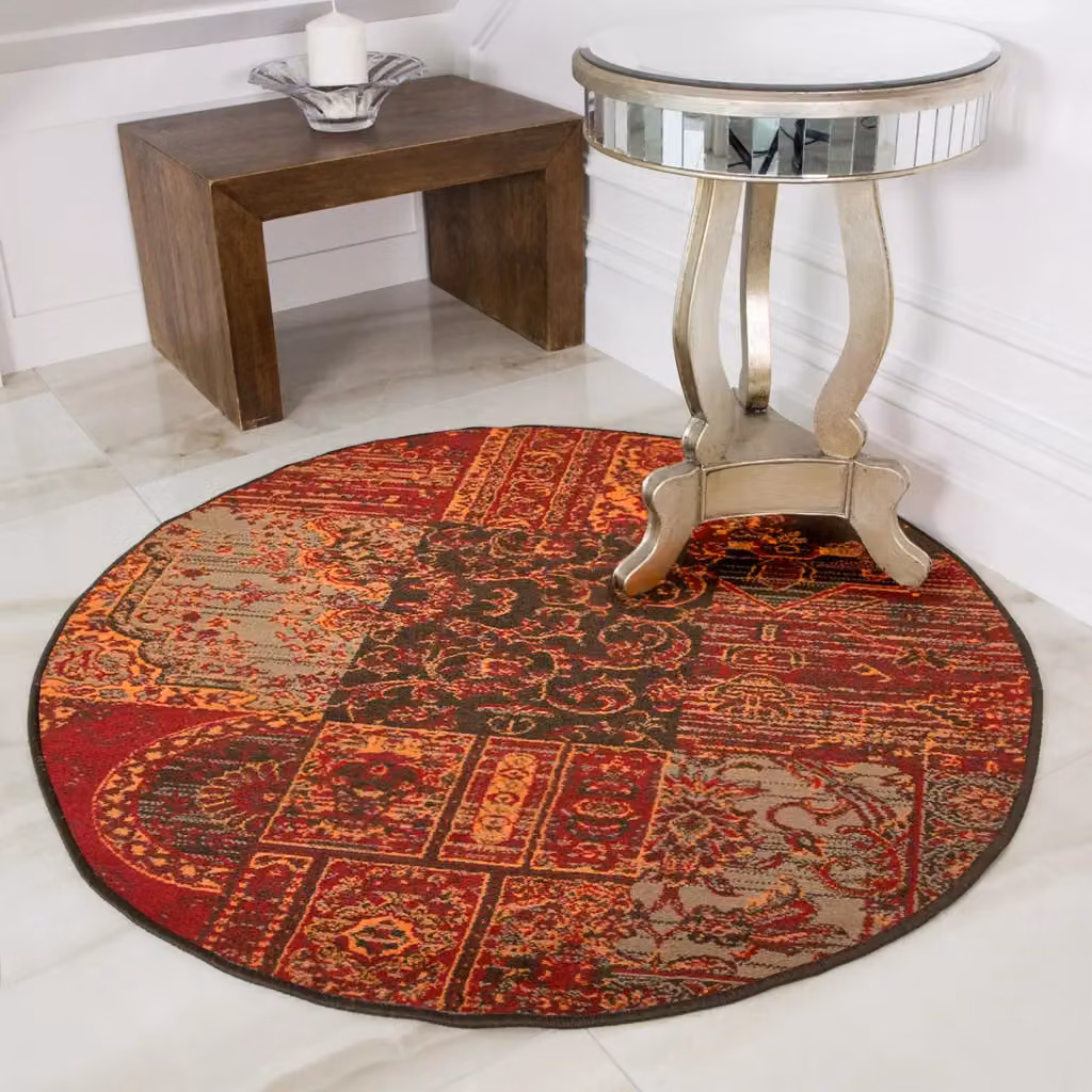 Kukoon Red and Brown Traditional Patchwork Living Area Rug, W/D: 280 x 365 cm – 4