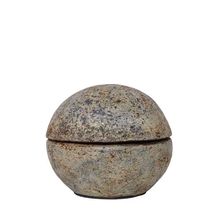 Dome Deco MALIA Grey Stone Abstract Round Tabletop Centrepiece Bowl