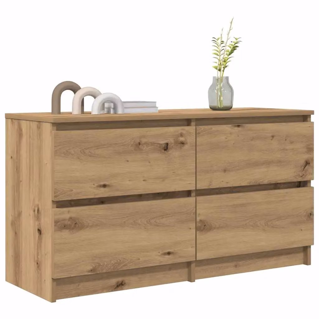Berkfield Home Artisan Oak TV Cabinet in Brown, W/D/H: 100 x 35 x 54 cm – 3
