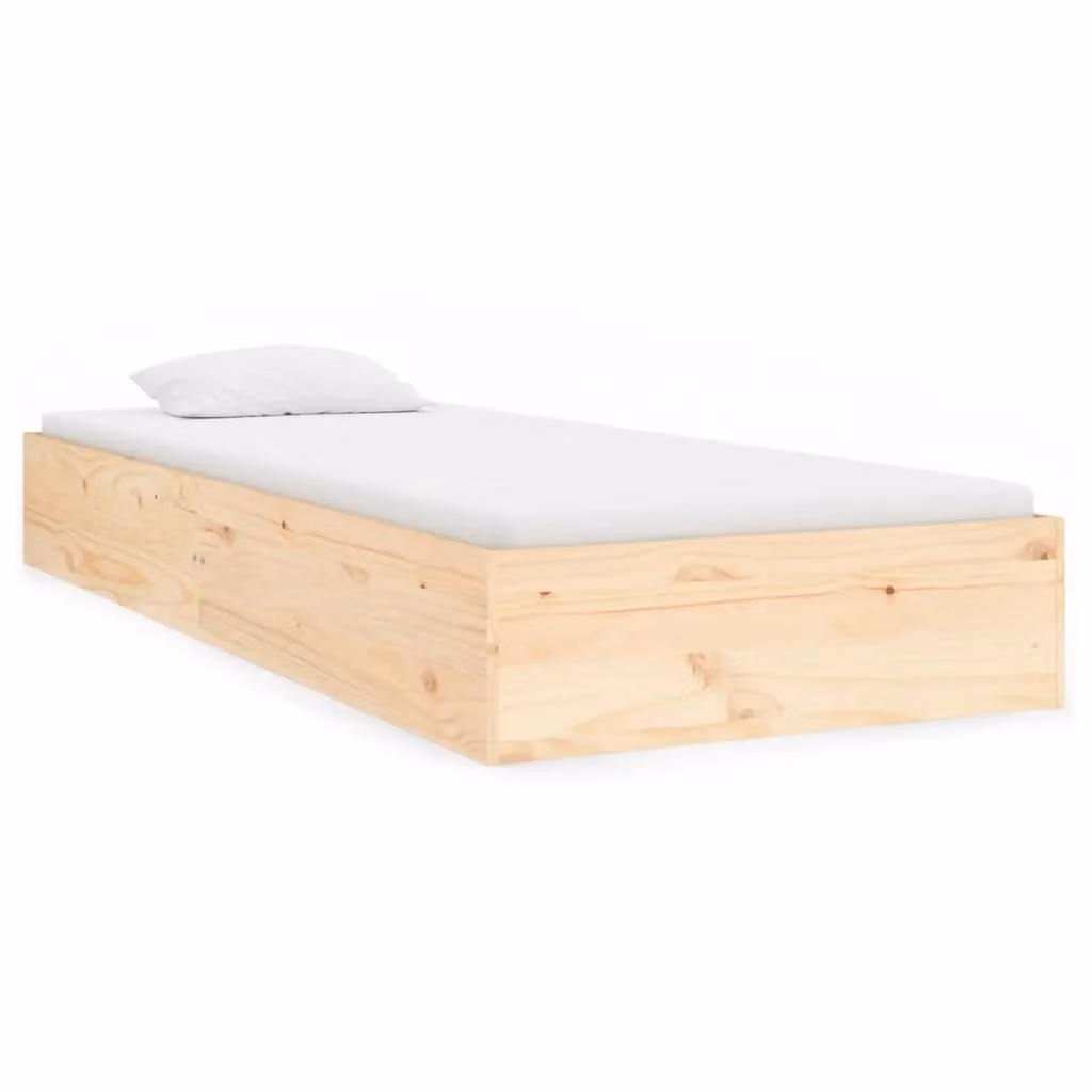 Berkfield Home Small Single Solid Pine Wood Bed Frame in Brown, W/D/H: 75 x 190 cm – 2