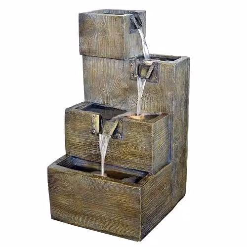 Tranquility Grey Coastal Shore Mains Powered Cascade Water Feature – 2