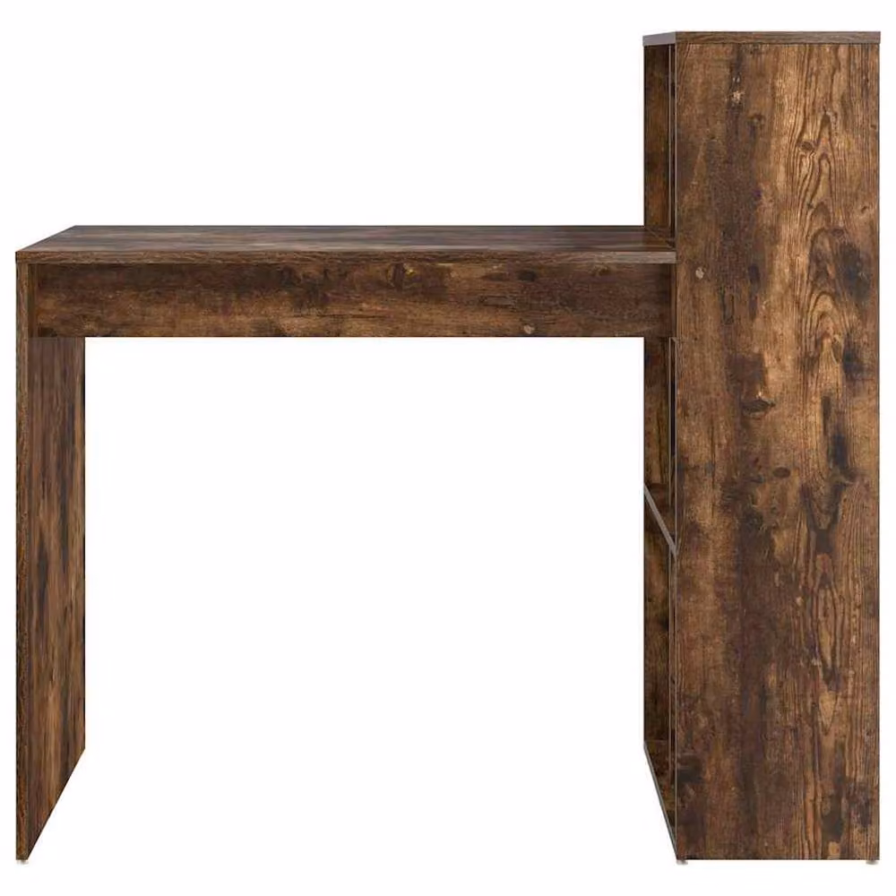 Berkfield Home Modern Writing Desk in Smoked Oak Brown Engineered Wood – 4