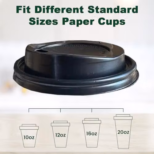 ECONX Black Sip-Through Disposable Coffee Cup Lids, 90mm, 500 Pieces – 3
