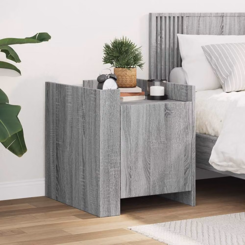 Berkfield Home Grey Sonoma Bedside Cabinet in Engineered Wood W/D/H: 45 x 50 x 50 cm – 2