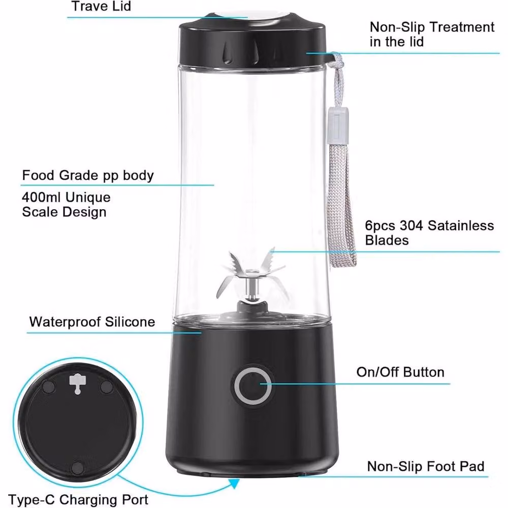 PAWNORA Portable Mini Juicer Blender in Black – 2