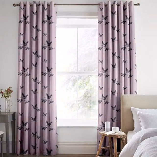 Laura Ashley Animalia Embroidered Made to Measure Blackout Eyelet Curtains in Pink