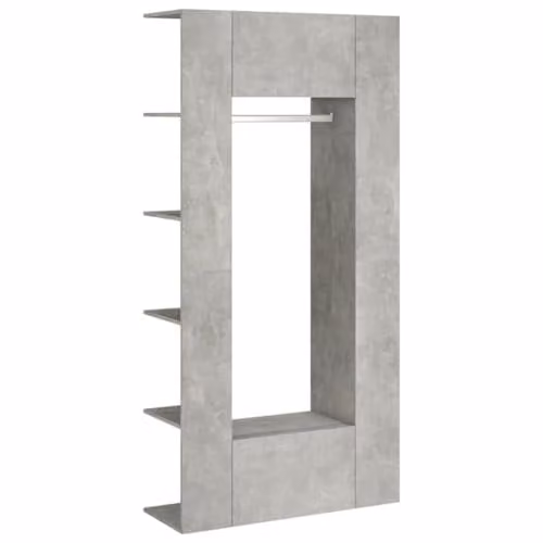 vidaXL Set of 2 Modern Hallway Cabinets in Concrete Grey Engineered Wood – 1